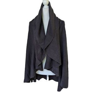 Look Shall We Dance Taupe Gray Sleeveless Waterfall Shawl Vest One Size